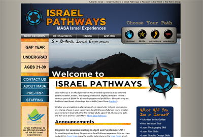 Israel Pathways Screenshot - Developed by Web Symphonies