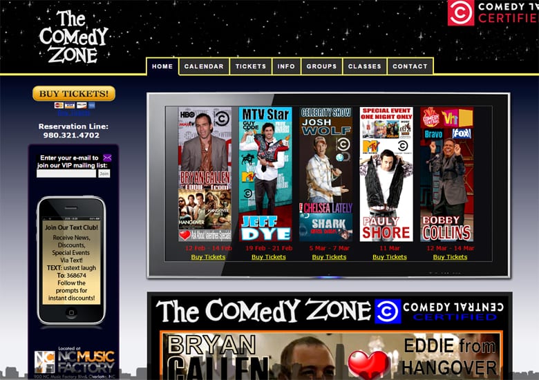 Charlotte Comedy Zone New Website Launch