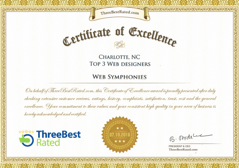 Web Symphonies Selected as a Top 3 Web Designer in Charlotte