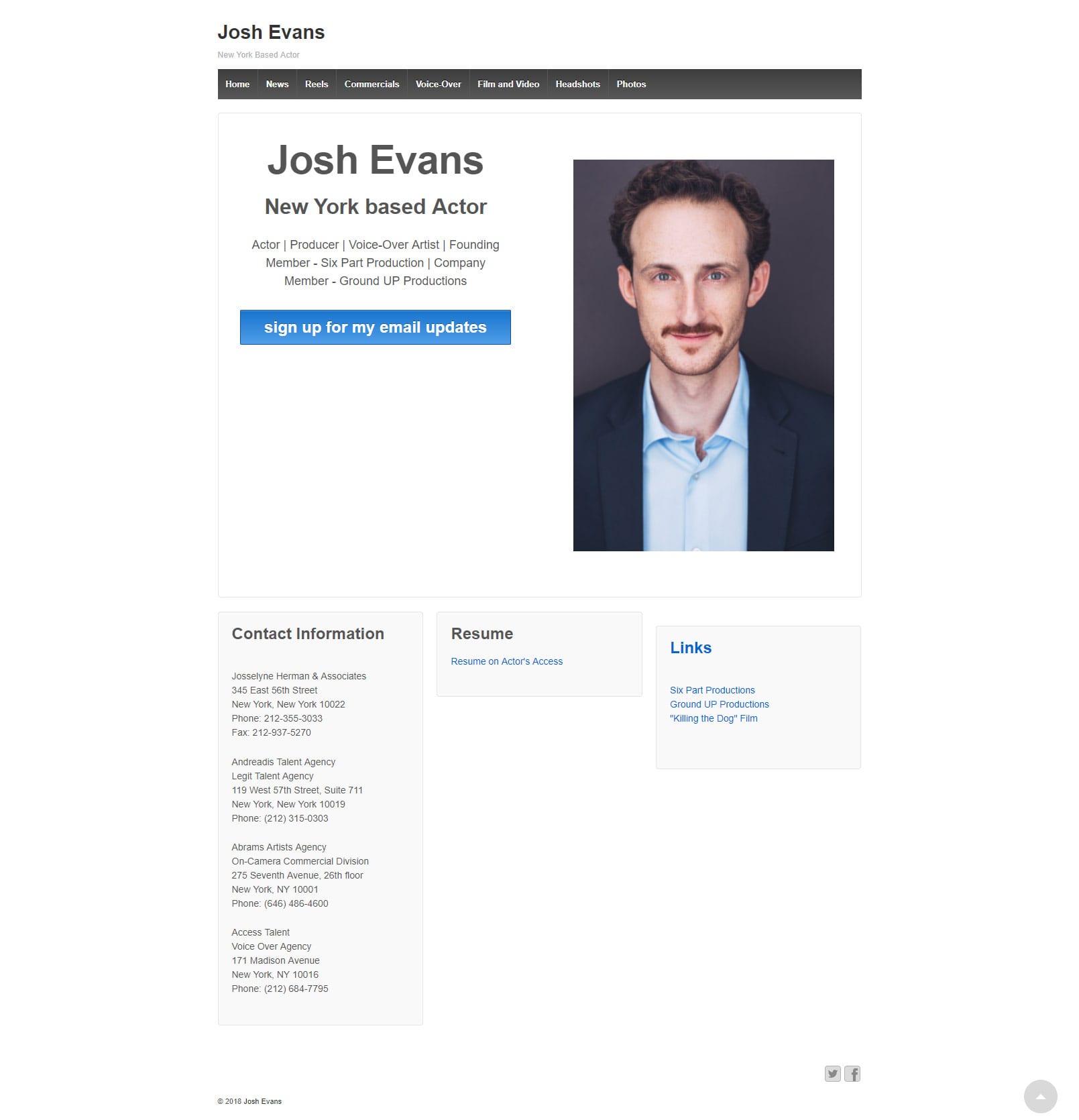 Josh Evans Website