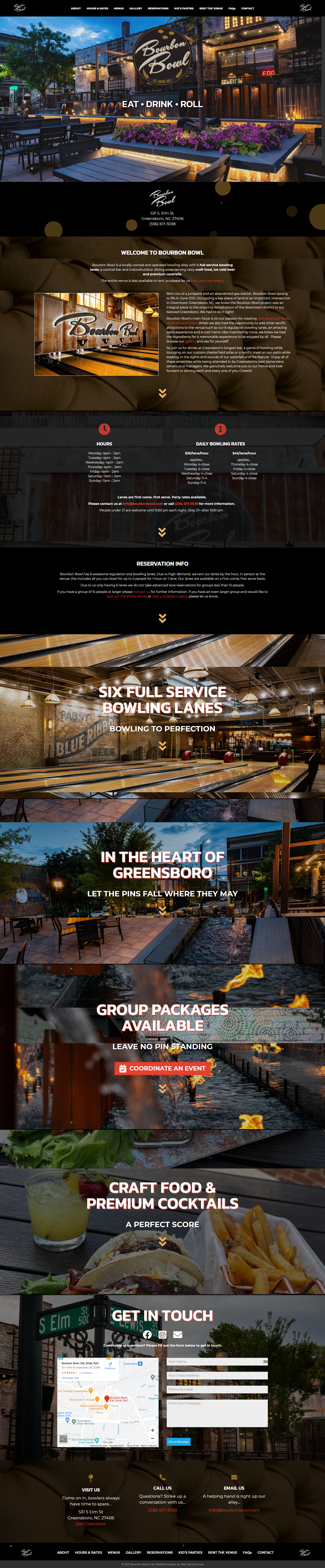 Bourbon Bowl - Websites for Bowling Alleys
